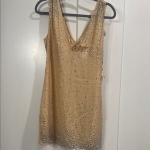 Zara Gold Sequin Mini Slip Dress